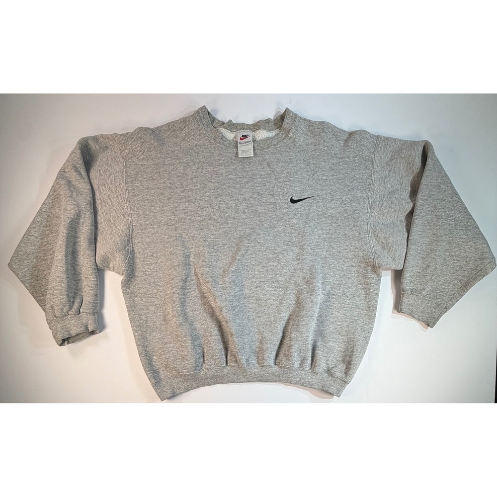 Vintage Nike Crewneck Sweatshirt Gray Made in USA Embroidered Swoosh Size M